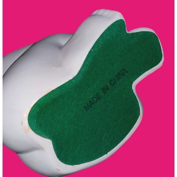 White & Gold Ceramic Angel Figurine With Floral Bow Details - Picture 8 of 9